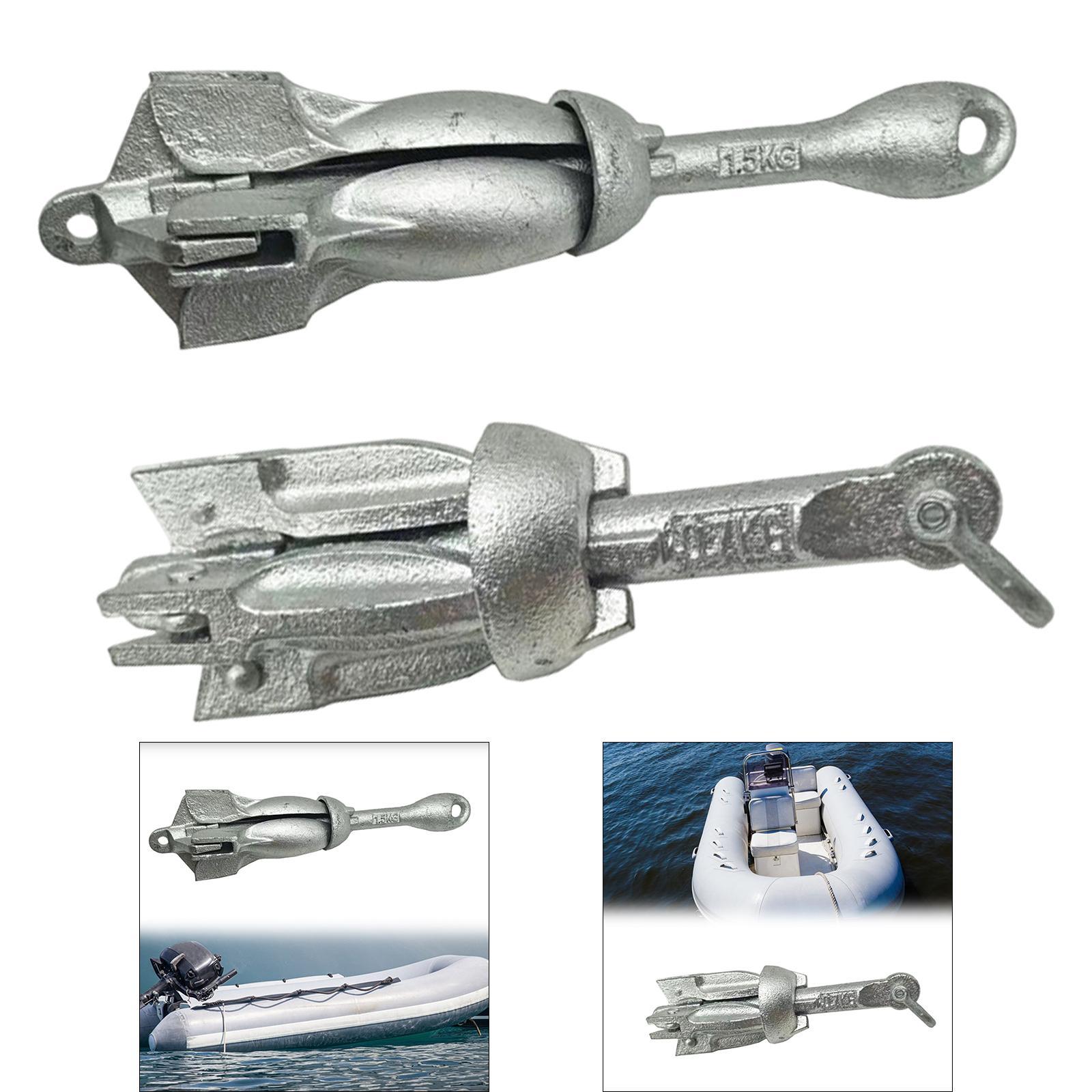 Fishing Kayak Anchor - Compact Foldable Marine Anchor Galvanized Steel